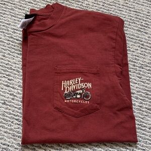 Harley-Davidson Burgundy Pocket Tee